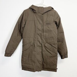Picture Organic Jacket Womens XS Brown Hood Parka Fleece Lined Recycled Material